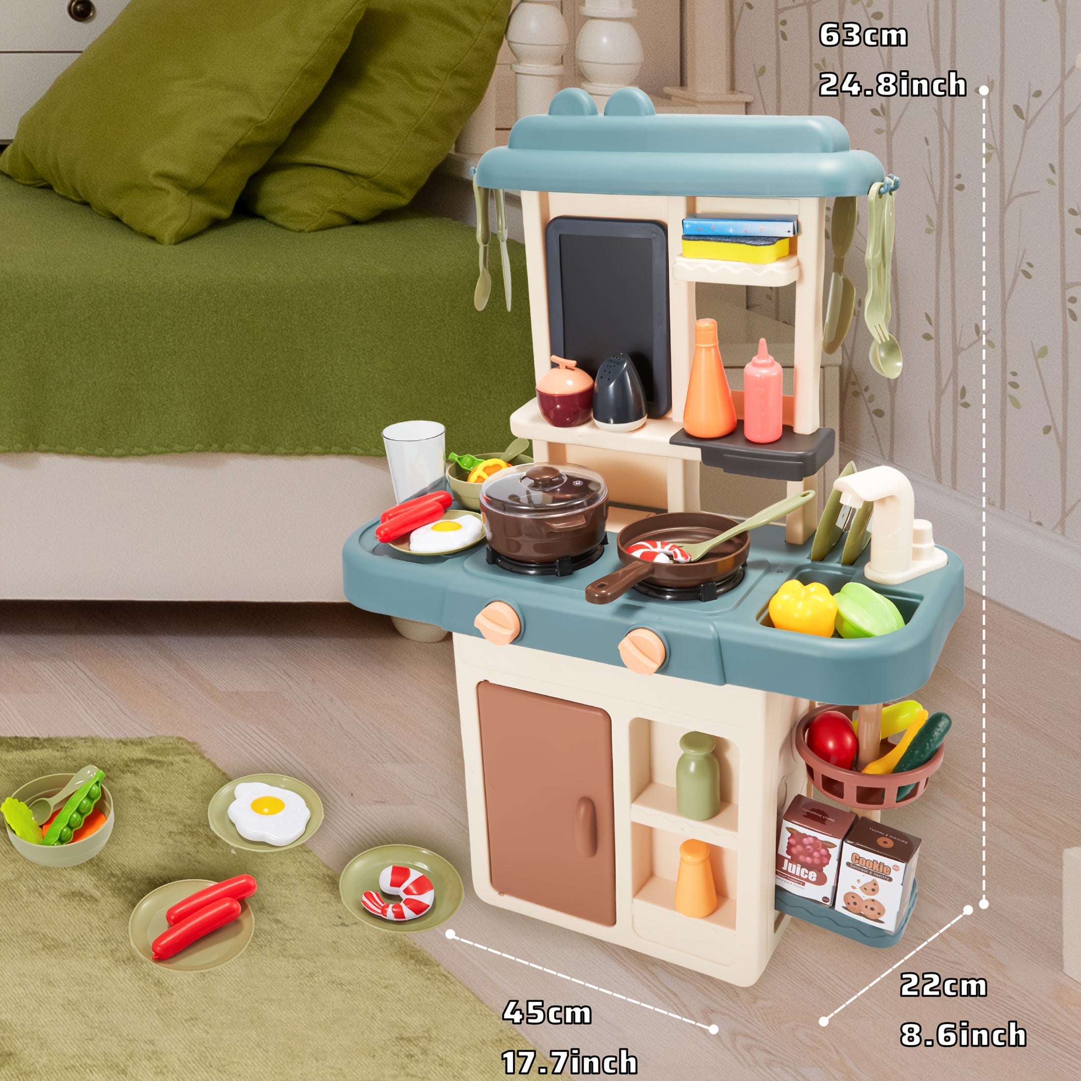 Sound & Light Kitchen Playset for Kids with Cooking Accessories