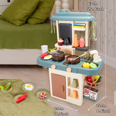Sound & Light Kitchen Playset for Kids with Cooking Accessories