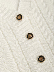 Kids Button V neck Knit Cardigan Sweater Coat Top For Toddlers
