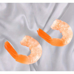 5pcs Realistic Shrimp Tail Models Orange & Beige Glossy Decor