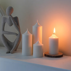3D Cylindrical Candle Silicone Mold DIY Resin Plaster Candle Making Kit