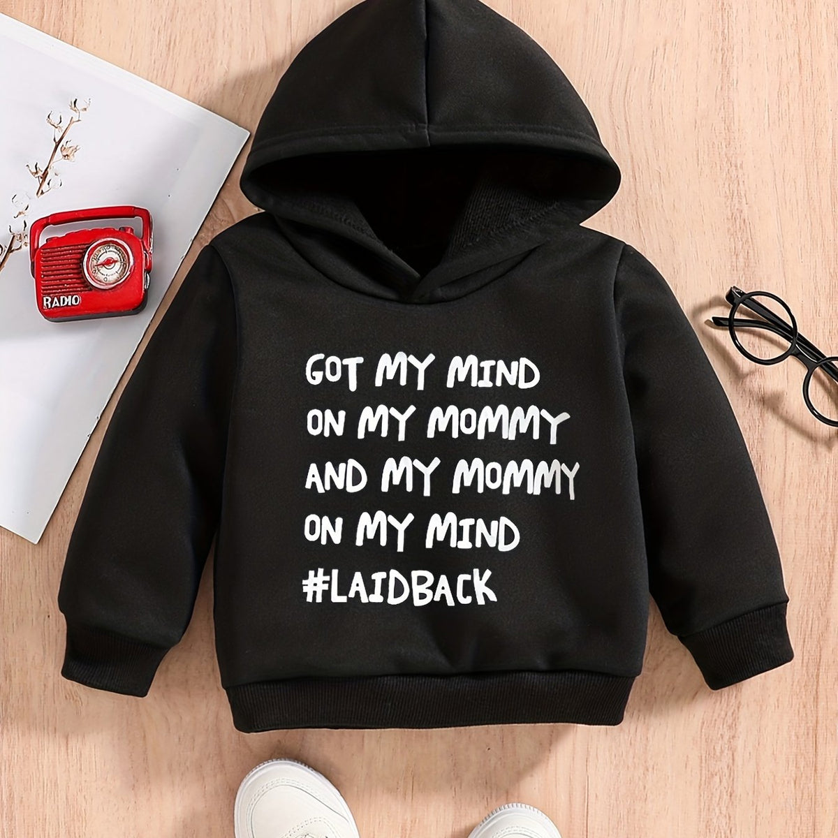 Baby Boys Kids Letter Print Hooded Sweatshirt Pullover Top