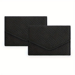 Foldable Solid Faux Suede Jewelry Bag Large Capacity Travel Portable Jewelry Sto