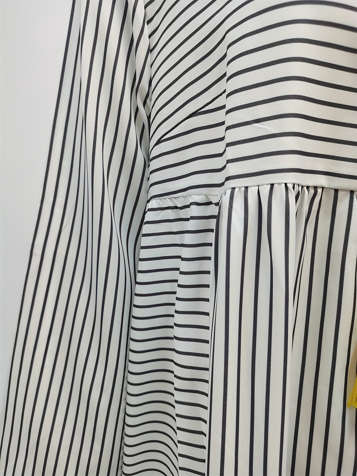  Colorblock Stripe Print Midi Dress