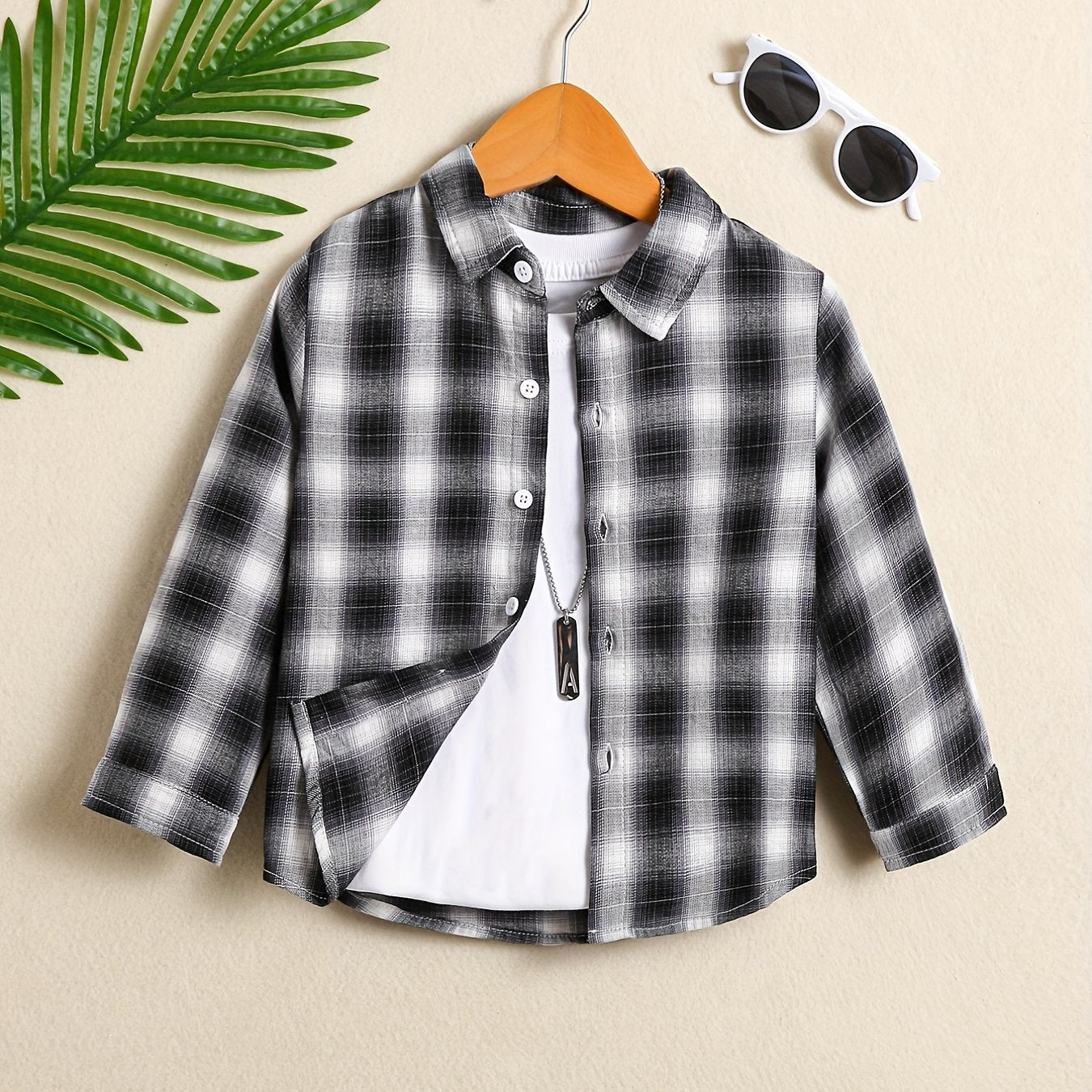 Boys Plaid Button up Shirt Long Sleeve