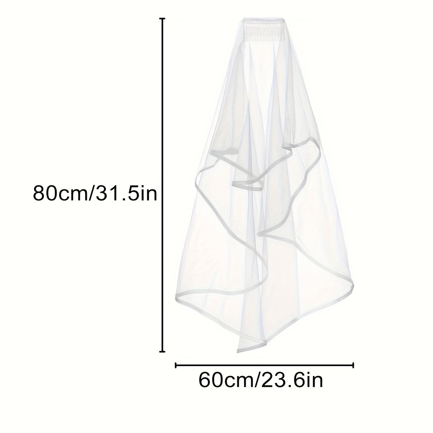 6pcs French Bridal Veil Wedding Headpiece Set with Belt and Crown