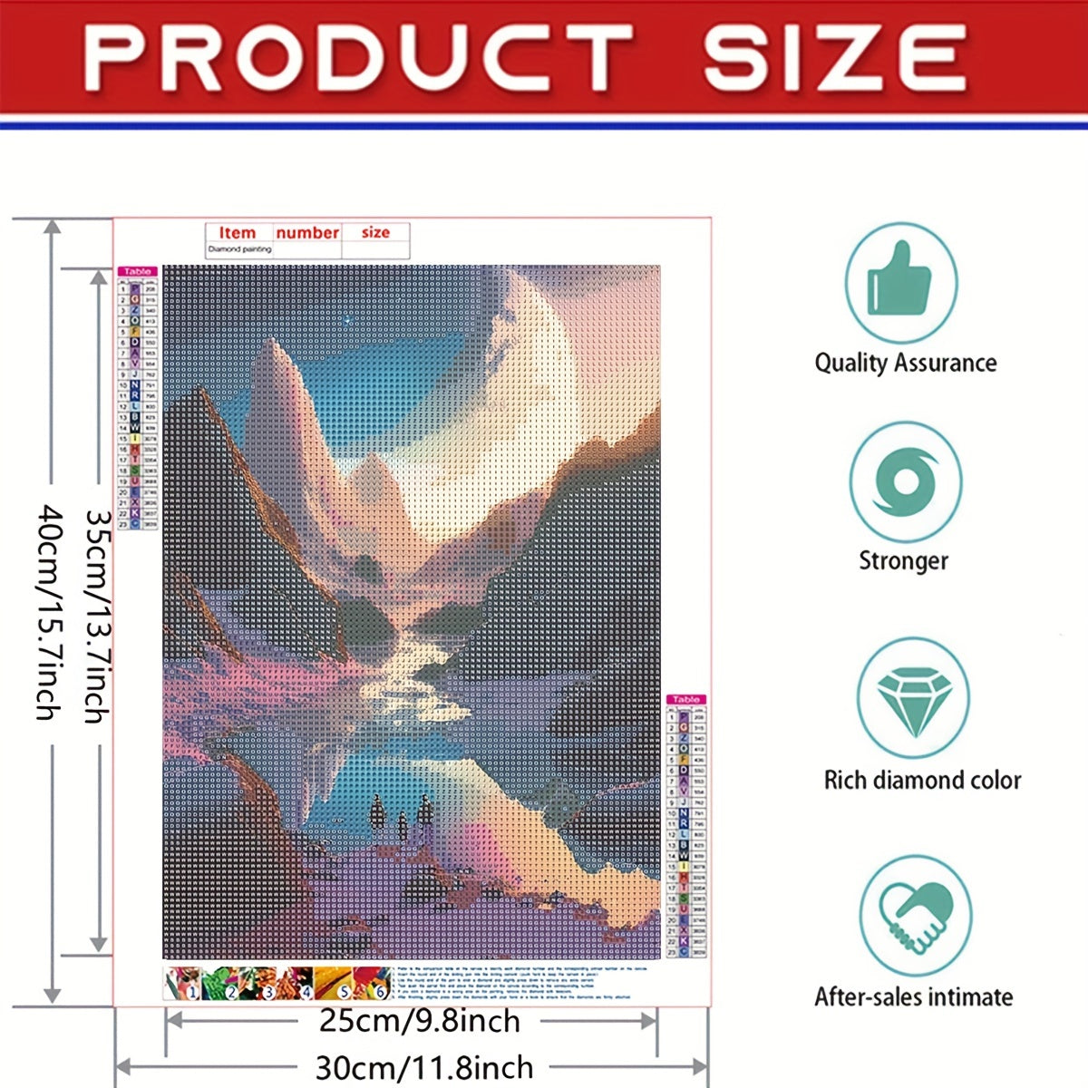 Mountain and River Landscape Rhinestone Painting 5D DIY Full Round Drill Mosaic