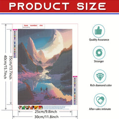 Mountain and River Landscape Rhinestone Painting 5D DIY Full Round Drill Mosaic