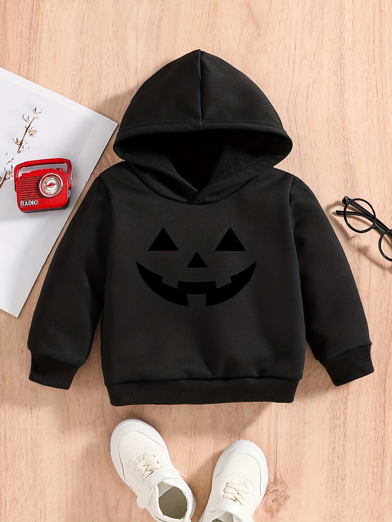 Baby Boys Pumpkin Face Hoodie Sweatshirt Halloween Pullover