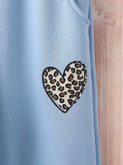 Girl's Heart Pattern Hoodie & Sweatpants 2pcs Set for Spring Fall