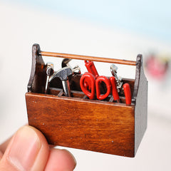 1:12 Scale Toy Toolbox Metal Alloy Tool Set for Dollhouse Decorations