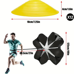 Speed & Agility Training Set - 12 Rung Ladder, Disc Cones, Hurdles