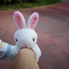 Soft Rabbit Plush Wrist Toy Bunny Stuffed Animal with Expressive Eyes