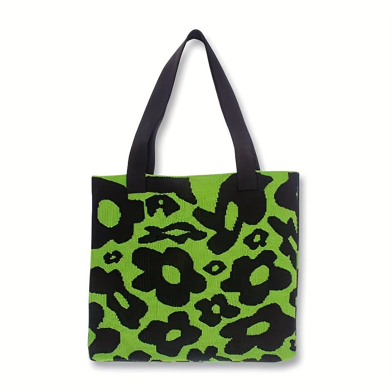 Flower Pattern Tote Bag Durable Lightweight Shoulder Bag