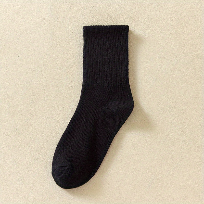 Comfy Ribbed Sport Socks Breathable Mid Tube Women's Stockings