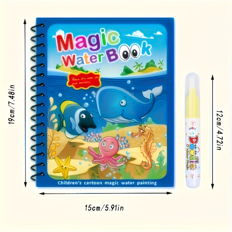 4pcs Reusable Magic Watercolor Books for Kids Educational Cartoon Coloring Set