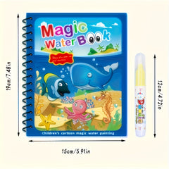 4pcs Reusable Magic Watercolor Books for Kids Educational Cartoon Coloring Set