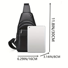 Men's Chest Bag Fashionable With Multiple Pockets PU Retro Shoulder Bag