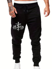 Jesus Saved My Life Men's Drawstring Sweatpants
