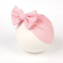 Newborn Baby Girls Bow Bandana Beanie for Autumn and Spring