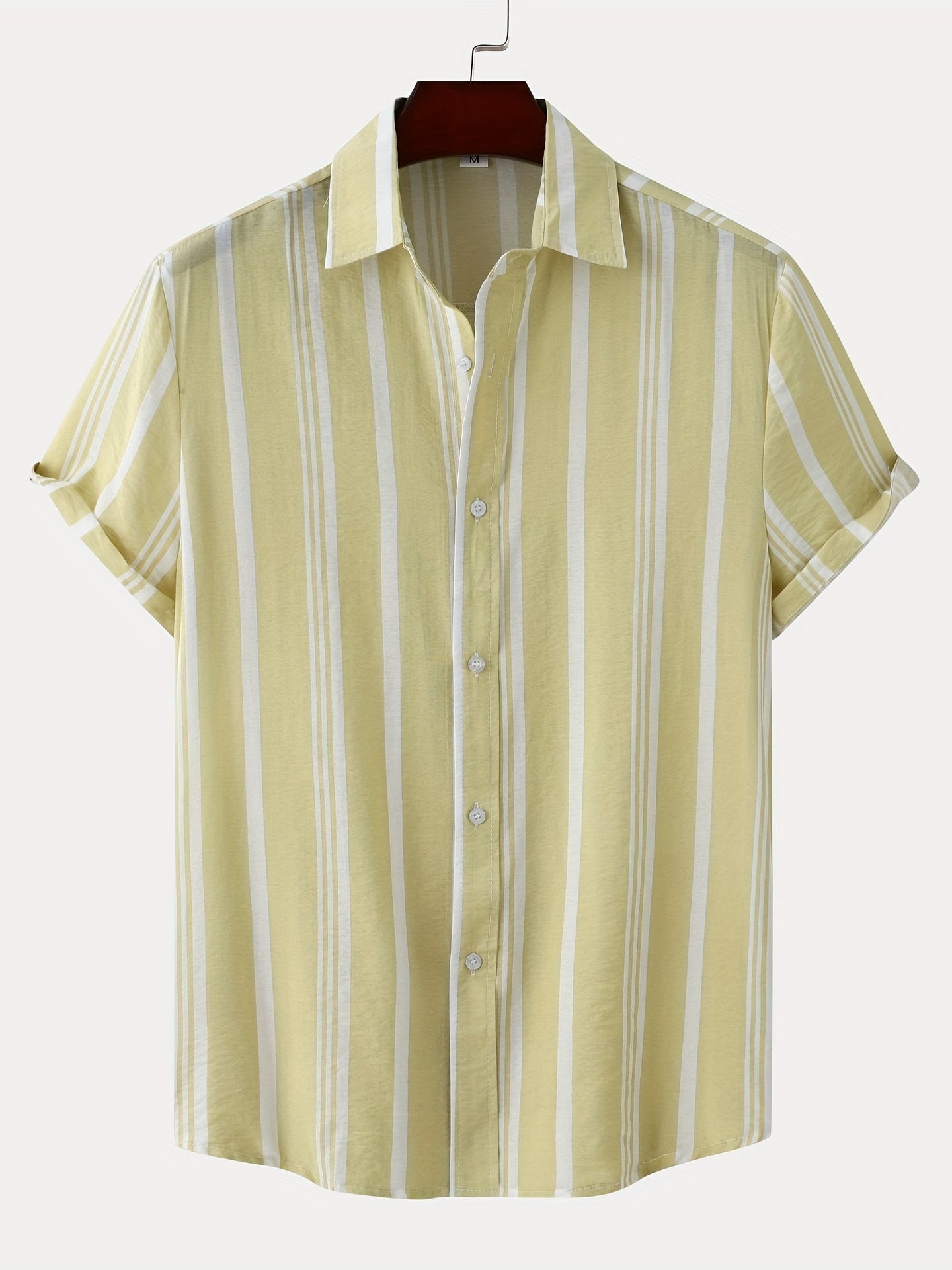Stripe Print Men's Short Sleeve Shirt for Vacation