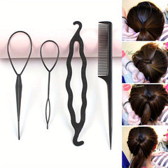 4pcs Hair Bun Maker Styling Tools Twist Hair Clips