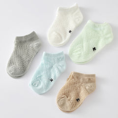 5 Pairs Kids Summer Mesh Boat Socks