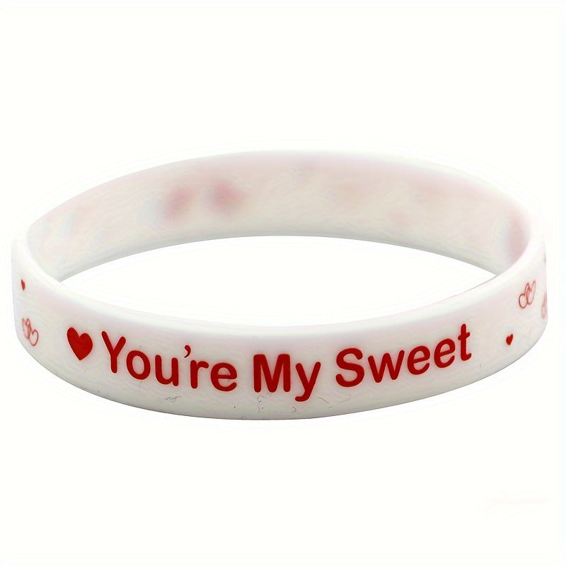 8pcs Love Pattern Silicone Bracelet Holiday Party Gift