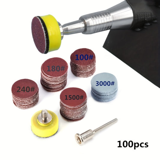 100pcs 1 Inch Sanding Disc Abrasive Paper Rotary Tools