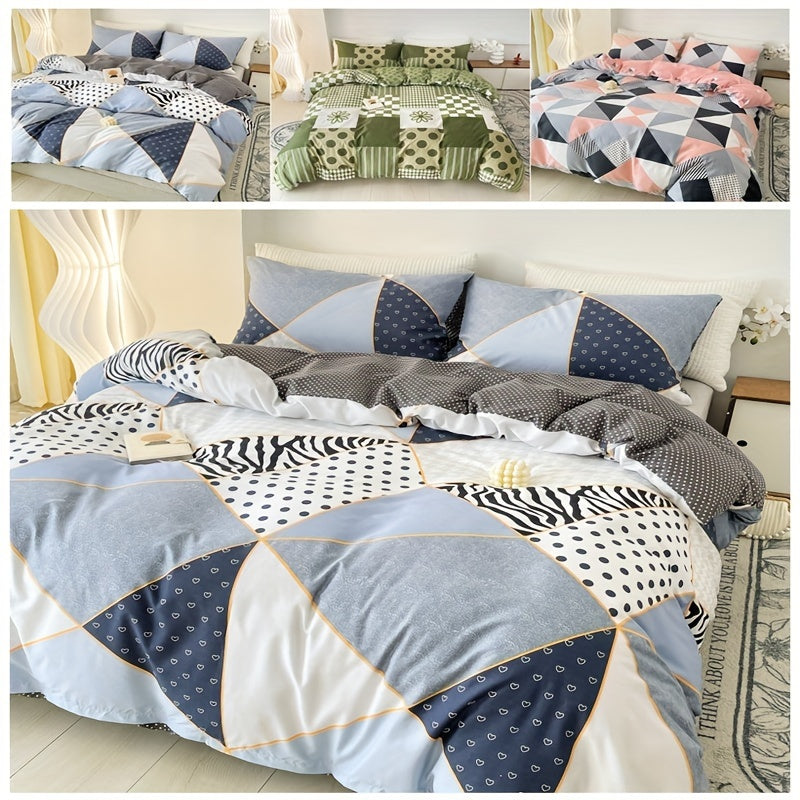 Geometric Pattern Bedding Set - 3pcs Duvet Cover Set