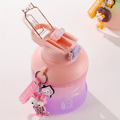 Gradient Water Bottle Straw Handle Portable Leakproof BPA Sports Cup