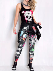 Graphic Print High Waist Leggings for Women