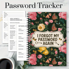 Spiral Password Notebook for Internet Login Recording