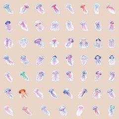 55 Crystal Jellyfish Stickers Waterproof Decals for Luggage Water Bottles