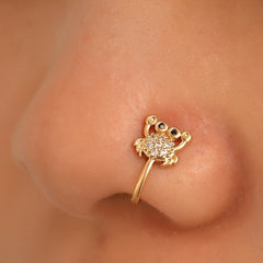 Men's Golden Nose Stud Set With Artificial Diamonds Party Gift