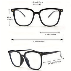 2pcs Clear Lens Cat Eye Glasses Rivet Decor