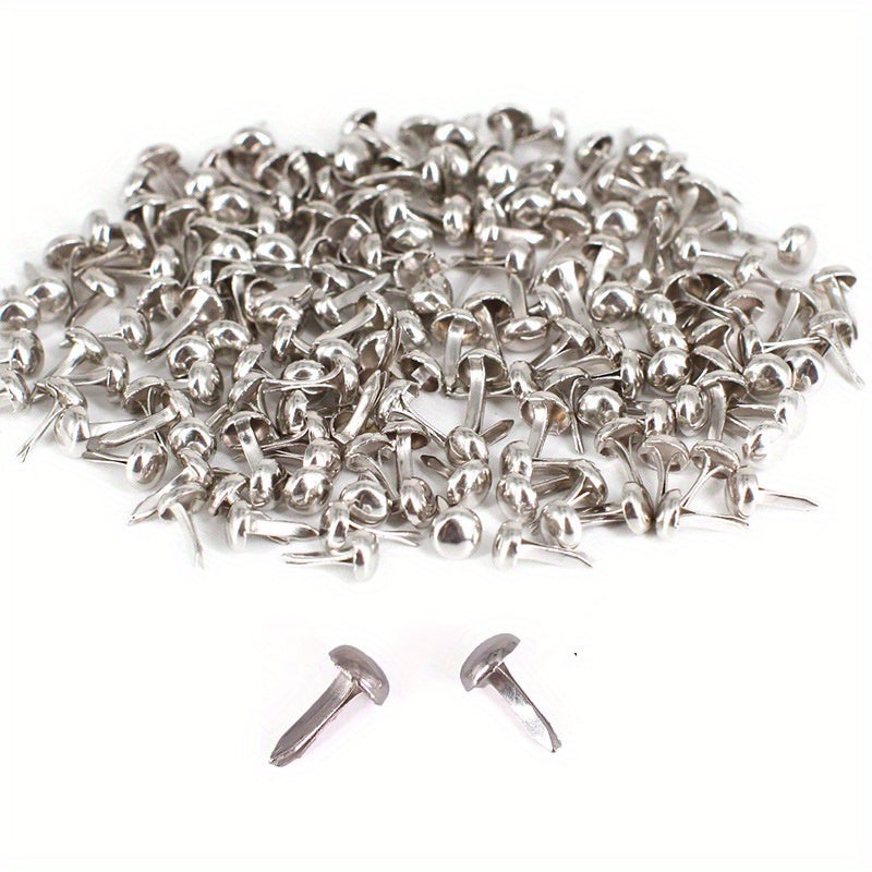 100pcs Mini Metal Pad Fasteners DIY Crafts Colorful Round Two Pin Mushroom Nails