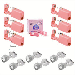 6PCS Pink Ear Piercing Kit Disposable Self Ear Piercing Gun Kit