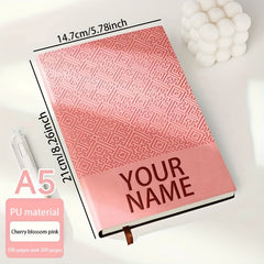 Personalized A5 Soft Faux Leather Notebook