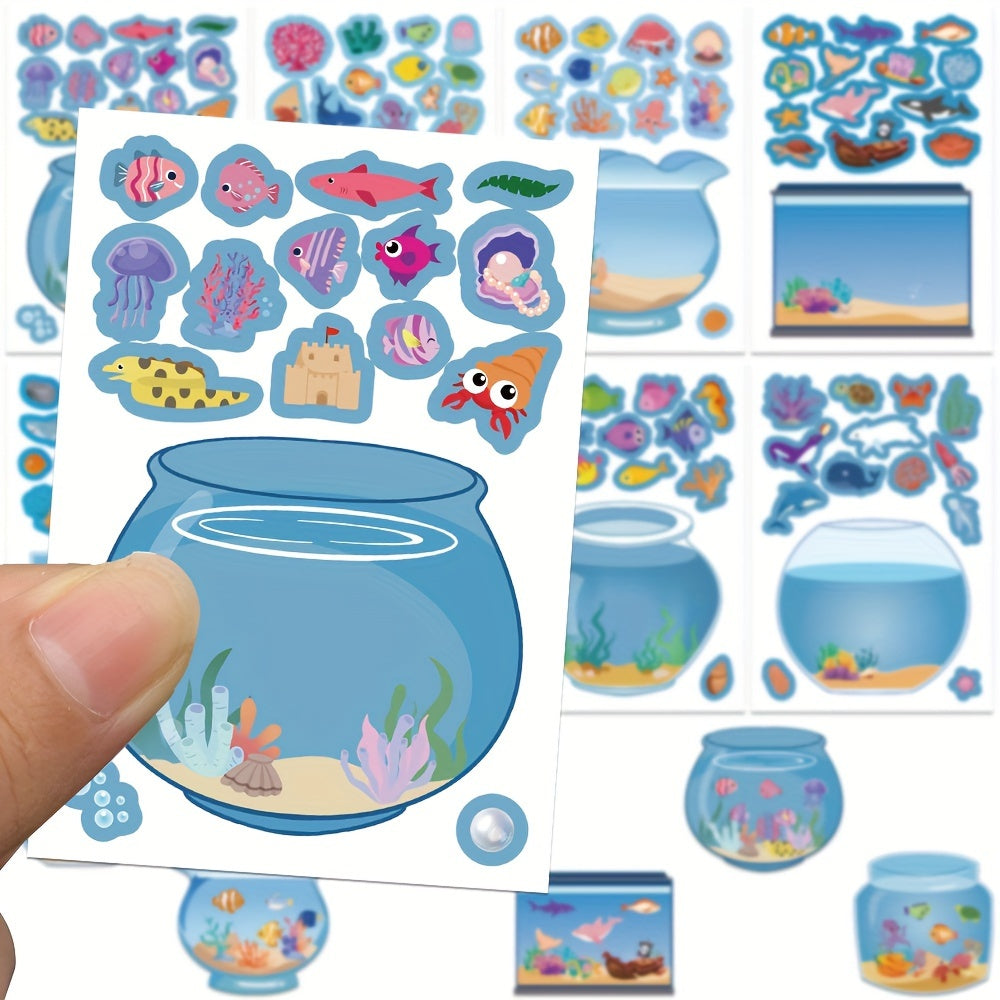 8pcs Dream Fish Tank Stickers Decals Party Favors Themed Game