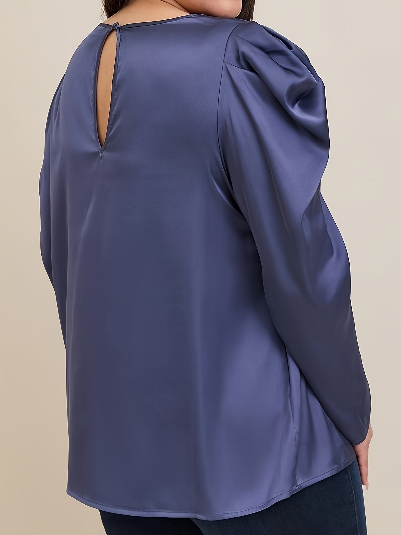  Satin Gigot Sleeve Blouse
