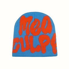 Double-sided Double-layer Knitted Hat Letter Jacquard Beanie