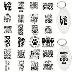 96pcs UV DTF Dog Lover Quotes Keychain Stickers Set