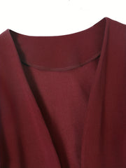 Solid Long Sleeve Open Front Blazer With Pockets