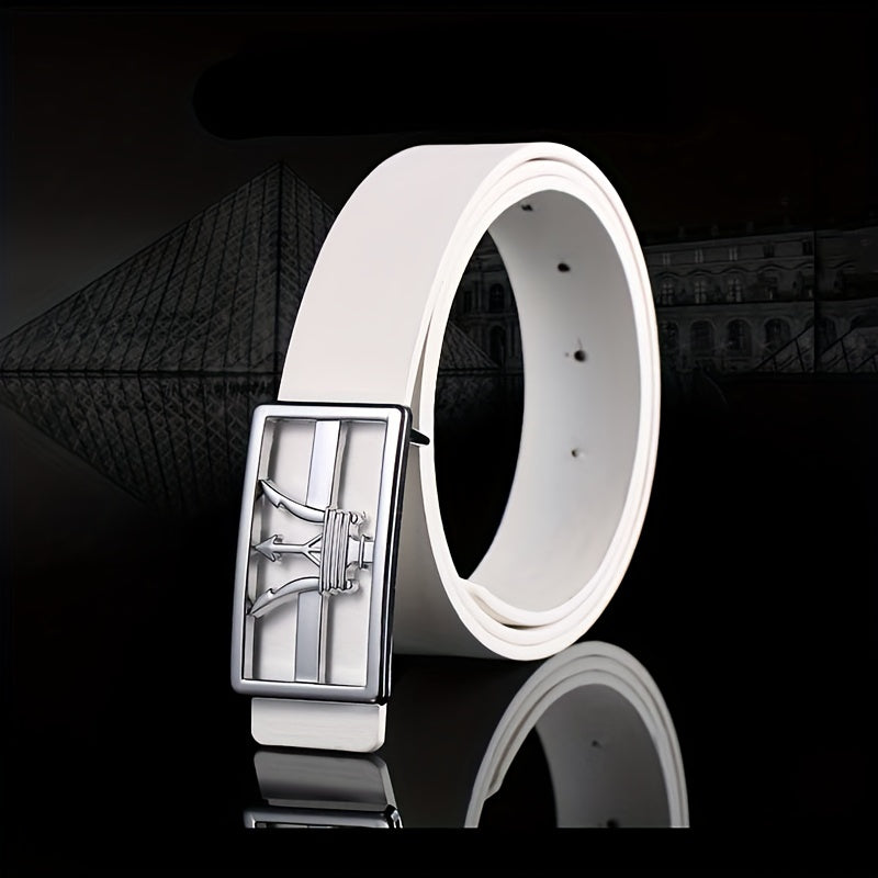 Crown Smooth Plate Buckle Belt For Men
