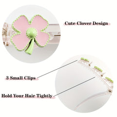 Four Leaf Clover Flower Hair Clips for Girls