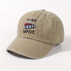 SURF WAVE Embroidery Baseball Cap Distressed Cotton Dad Hats