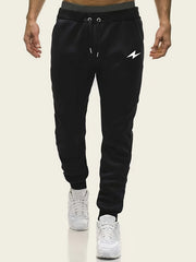 Lightning Print Men's Warm Jogger Sweatpants