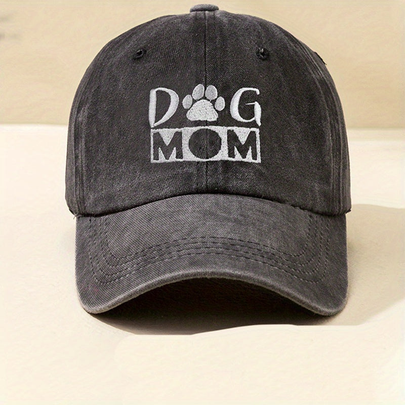 DOG MOM Baseball Cap Distressed Dad Hat Outdoor Sun Hats For Women