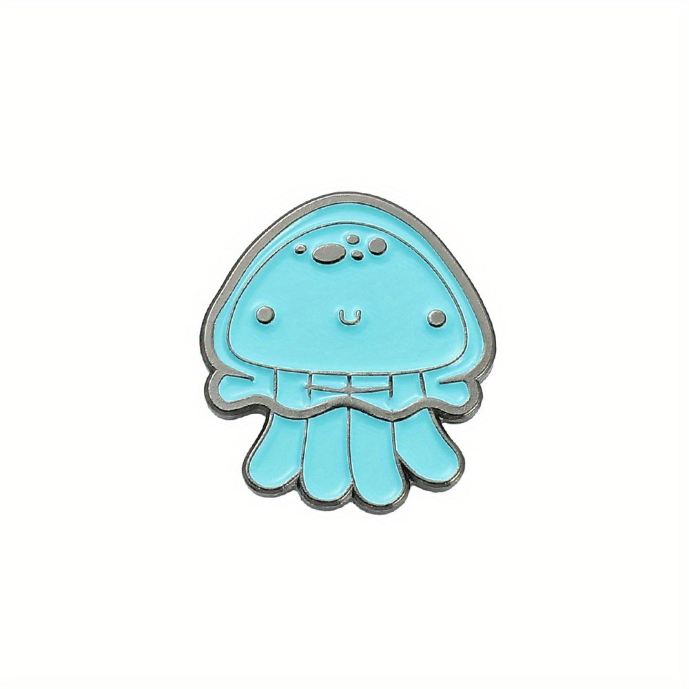Y2K Marine Animal Brooch Set - Jellyfish and Pink Starfish Enamel Pins